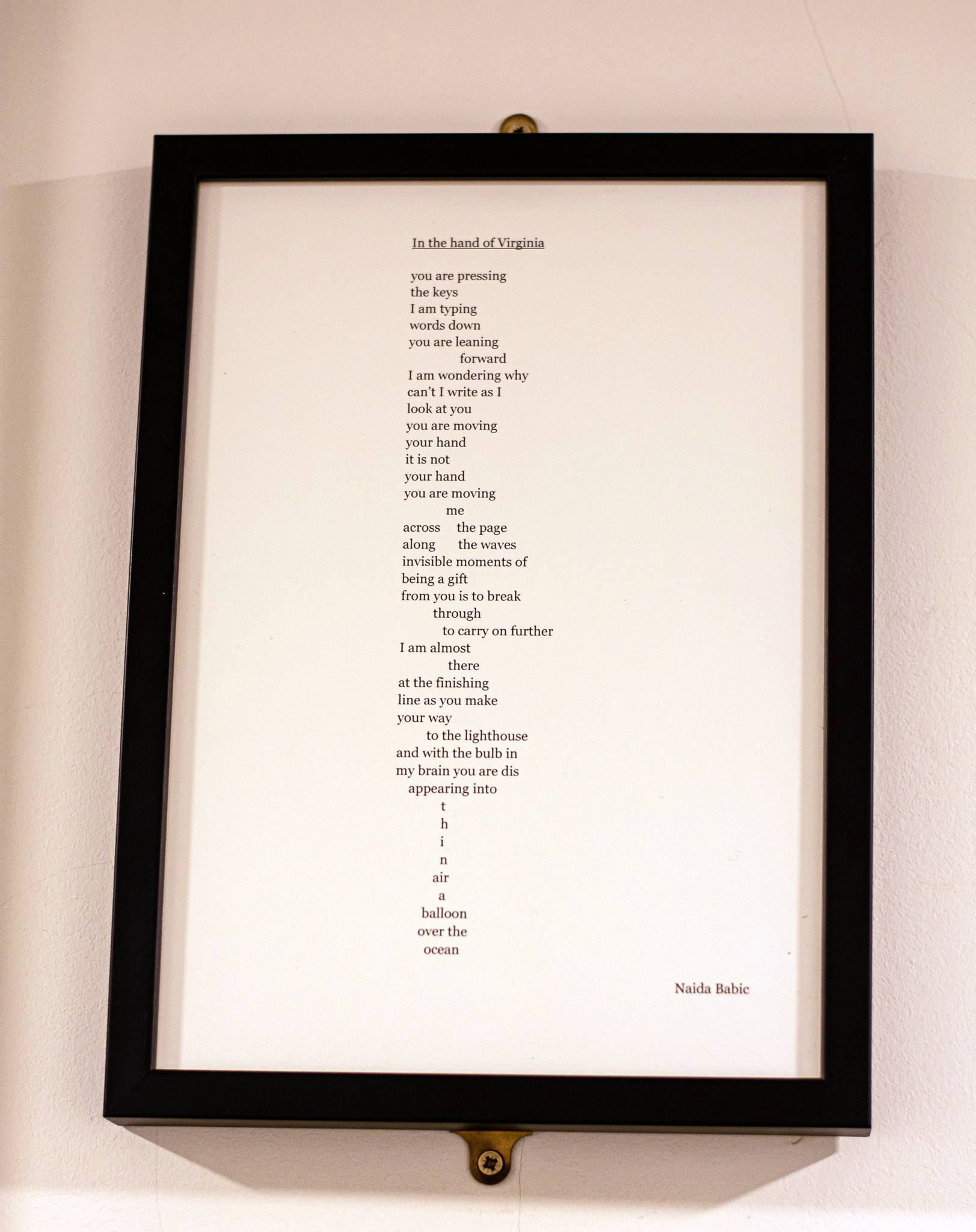 'In the hand of Virginia' poem