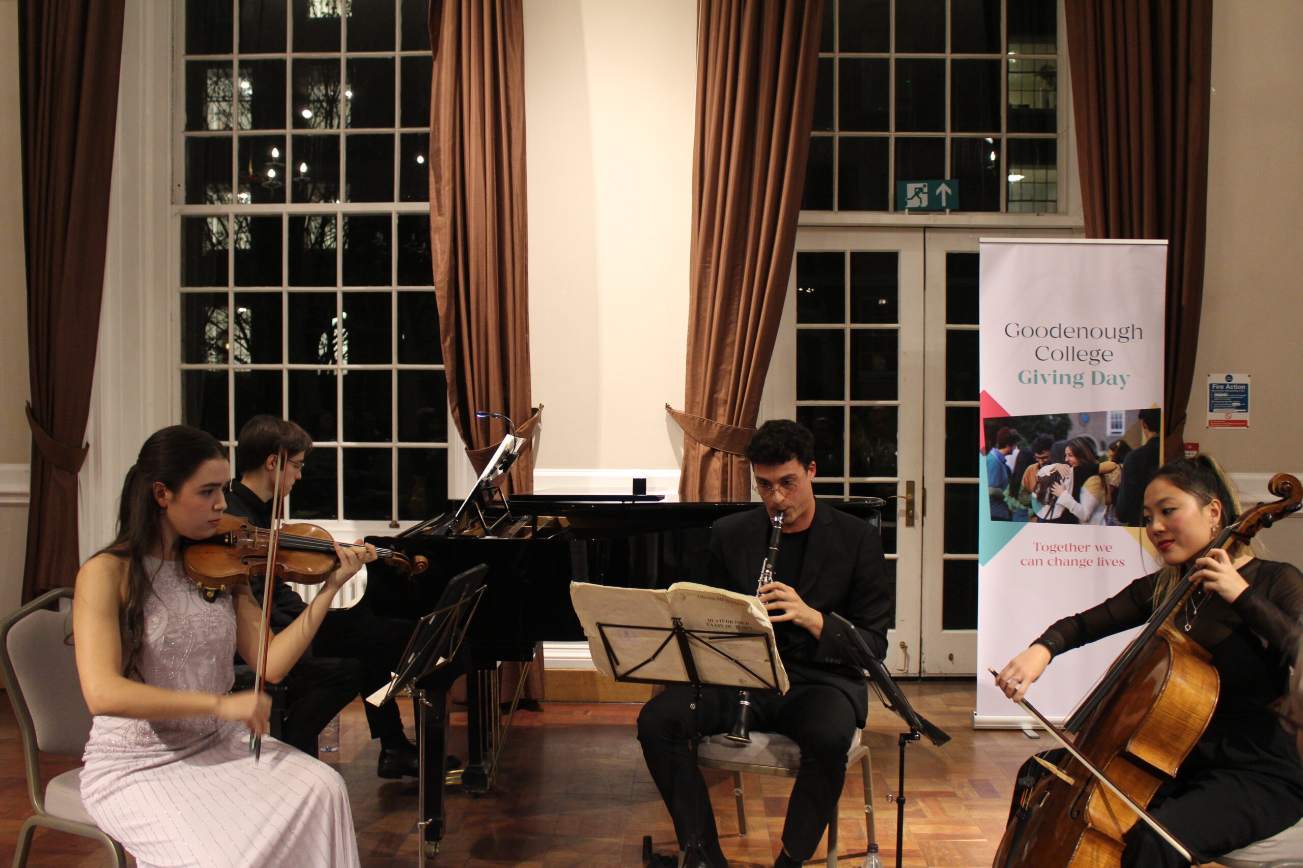 Music performance in Goodenough College's large common room