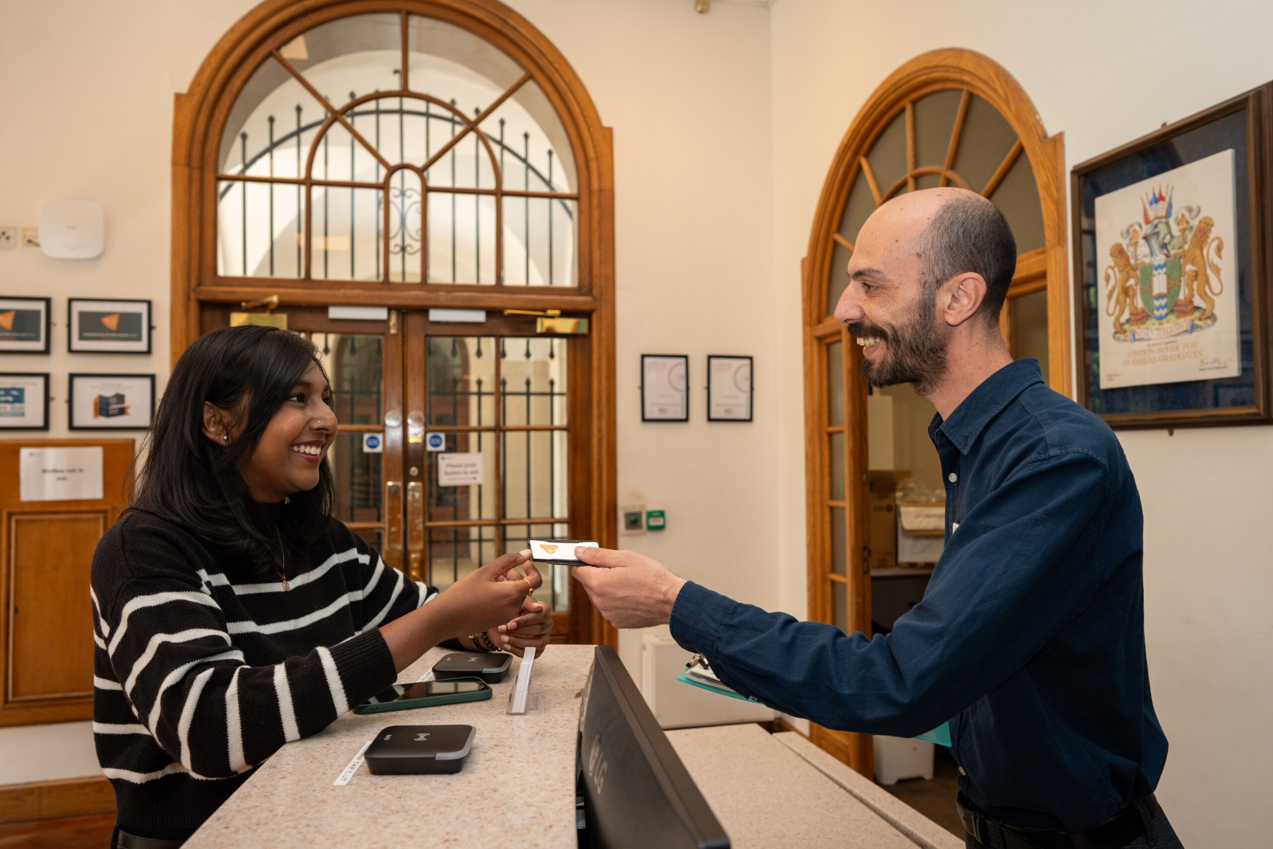 Goodenough Member and receptionist at London House reception