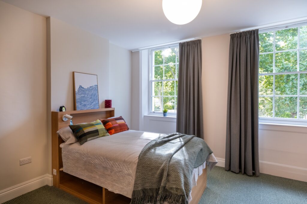 Student bedroom in Goodenough College's Georgian Houses