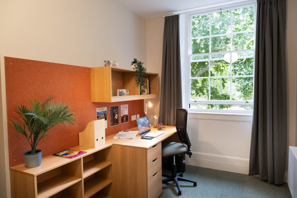 Student room in Goodenough College's Georgian Houses